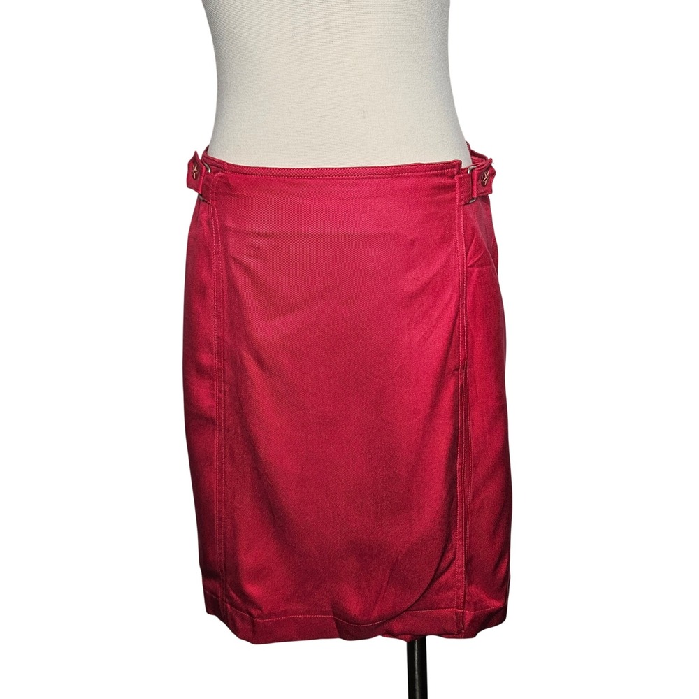 Dana B and Karen 100% Silk Wrap Skirt Hot Pink Satin Adjustable‎ Buckle Size 12